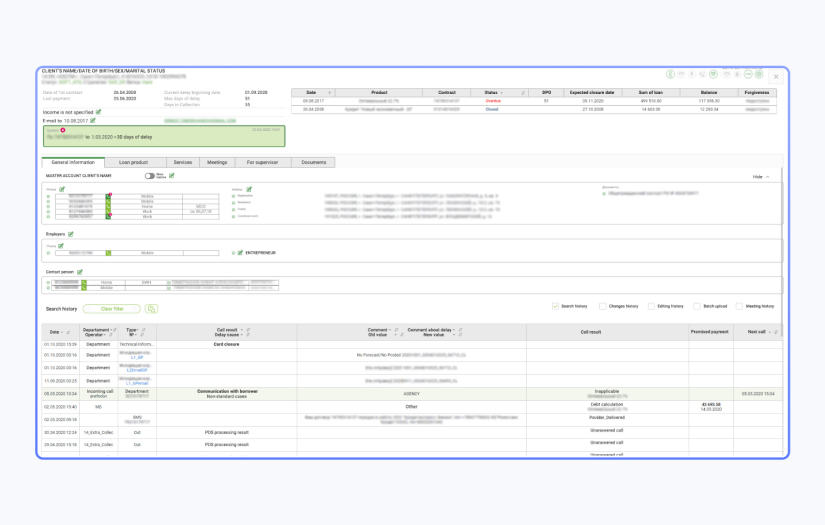 Soft-collection Renovation for a Retail Bank screenshot 1
