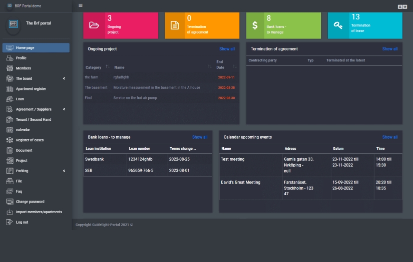 Guidelight- Apartment Management Web Application screenshot 1