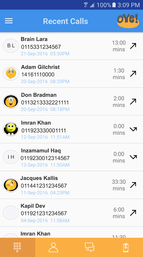 Oye dialer screenshot 3