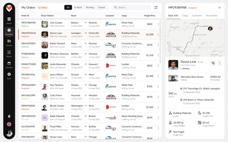 Online Logistics Platform for Carriers and Shippers screenshot 2