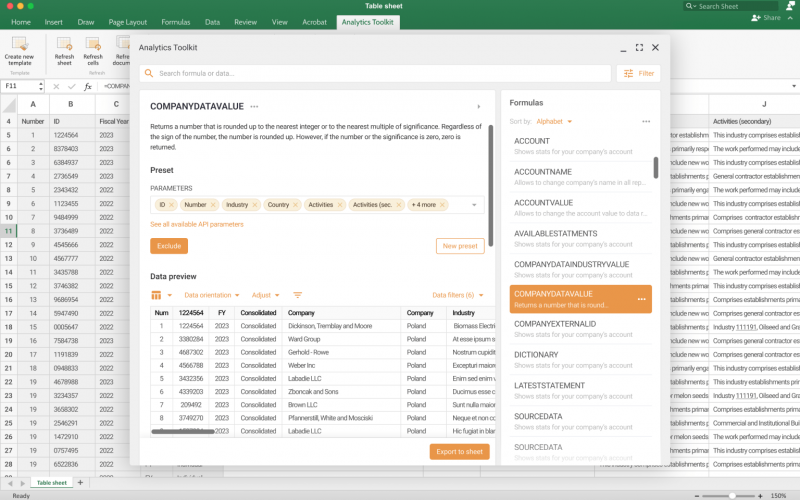 Excel Add-In With Access to Real-time Data via API screenshot 1