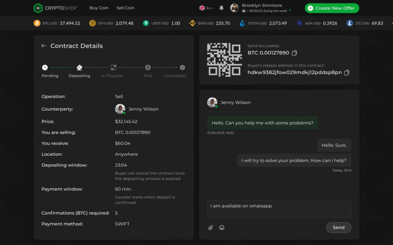 P2P Cryptocurrency Exchange screenshot 1