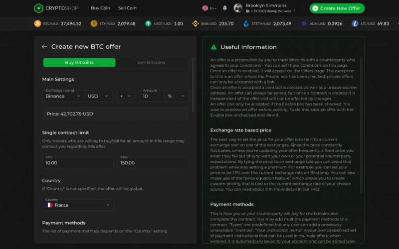 P2P Cryptocurrency Exchange screenshot 2