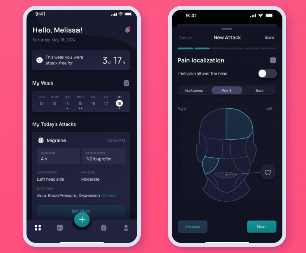 Migraine Tracking App screenshot 1