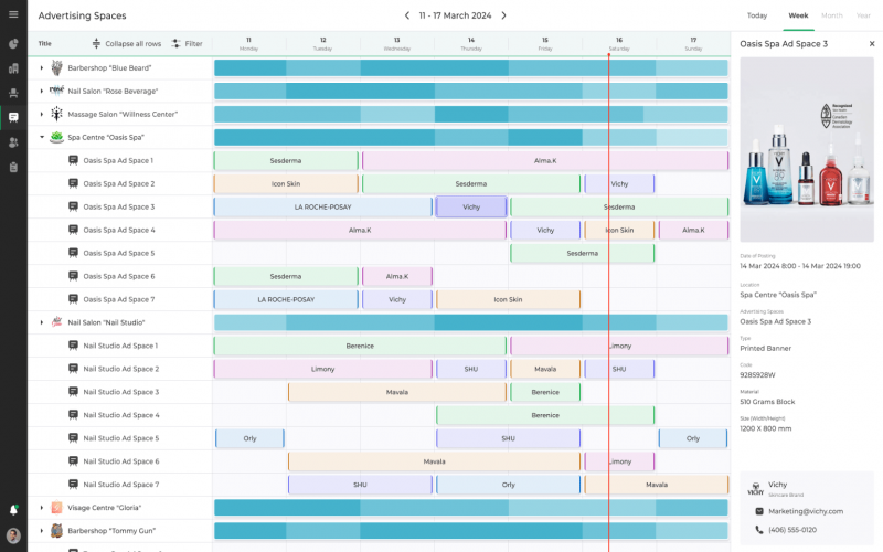 Complex Gantt Widget for Salon Management Software screenshot 2