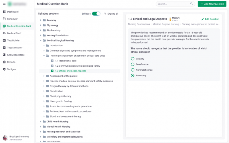 Medical Professional Testing System screenshot 1