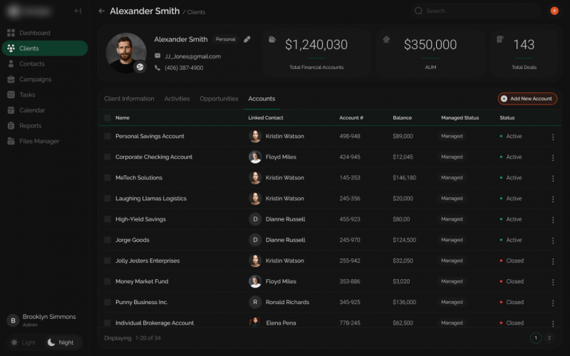 Custom CRM for Financial Services screenshot 1