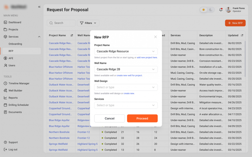Cloud-Based SaaS Platform for Well Drilling & Construction Management screenshot 1