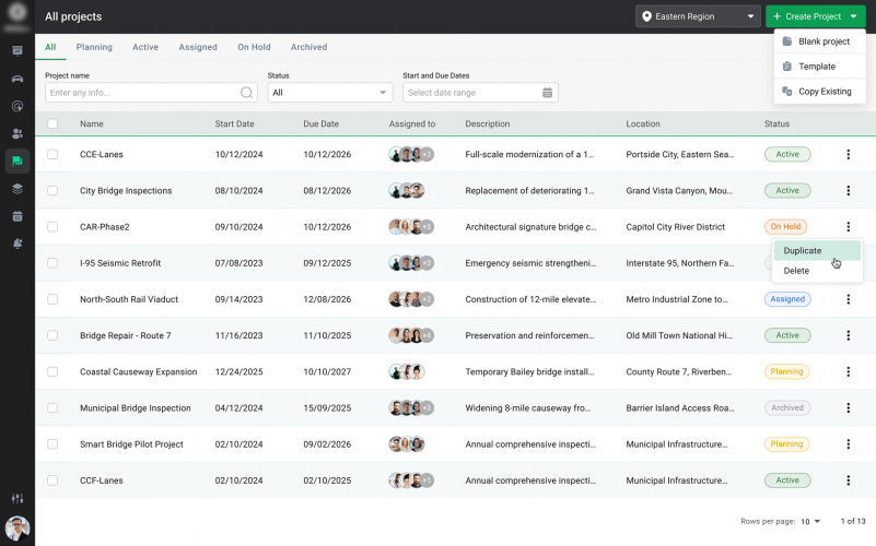 Custom Project Management Application for Bridge Builders screenshot 1