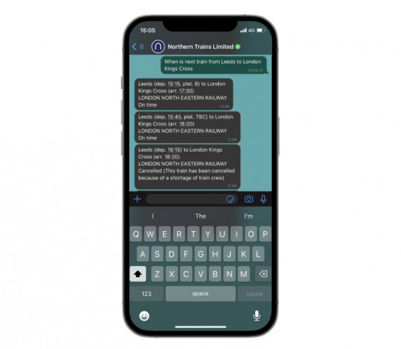 A WhatsApp travel chatbot for live train information across 2,500 stations screenshot 2