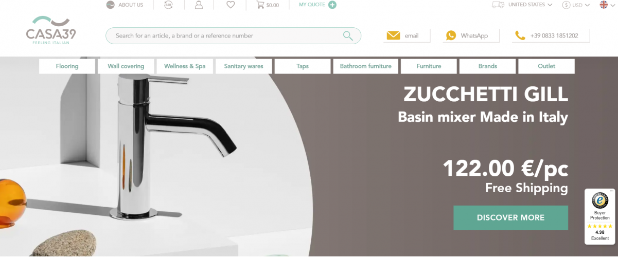 Casa39 – A Well-Designed Magento 2 Website Developed By Elsner screenshot 1