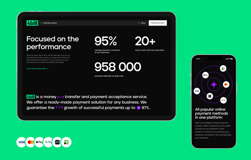 4BILL – design & development of a large corporate website, logo and brand identity redesign screenshot 3