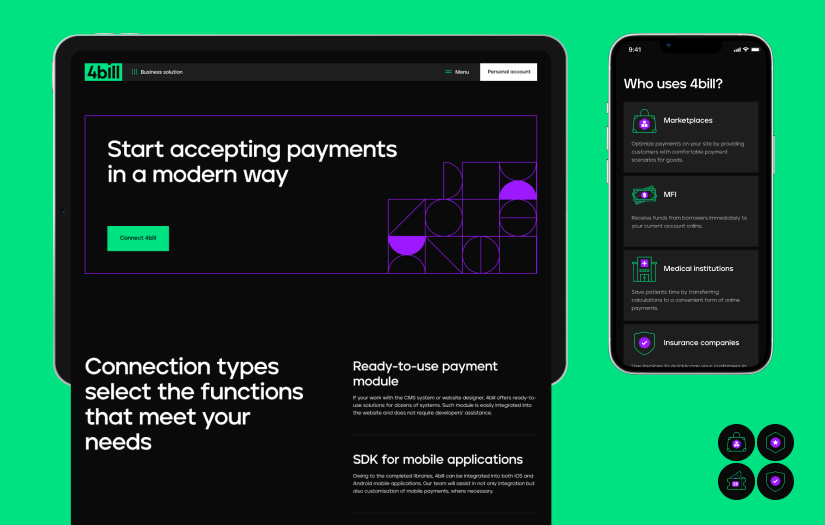 4BILL – design & development of a large corporate website, logo and brand identity redesign screenshot 4