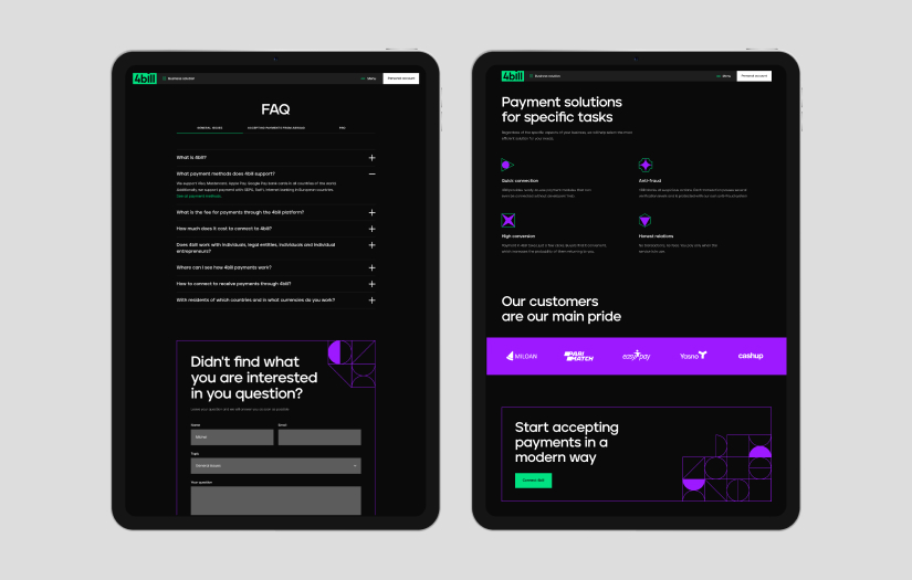 4BILL – design & development of a large corporate website, logo and brand identity redesign screenshot 5