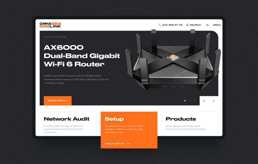 Omnilink – design and development, logo redesign and creation of an brand identity screenshot 1