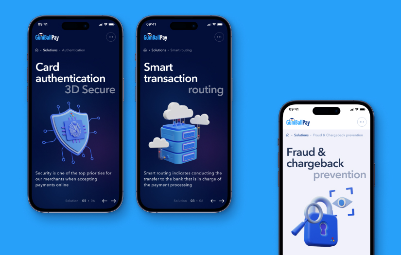GumBallPay – Redesign and development of fintech corporate website screenshot 3