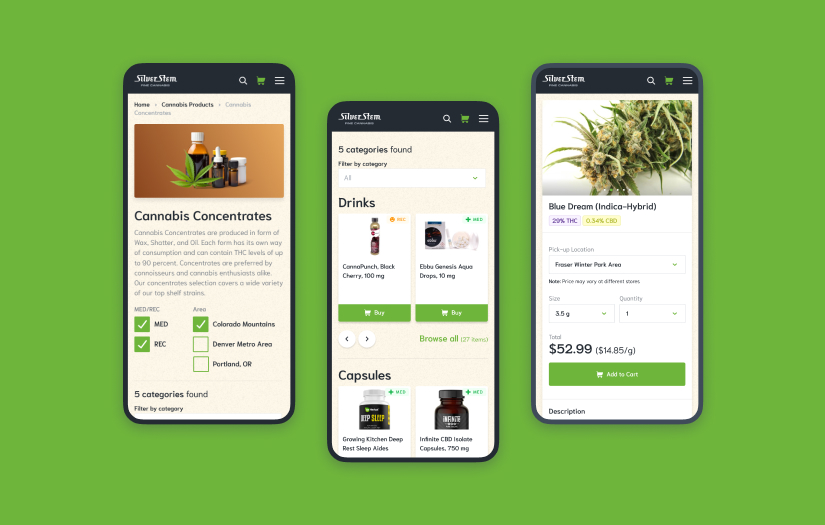 SilverStem – UX/UI design for online store of medical cannabis in the USA screenshot 4