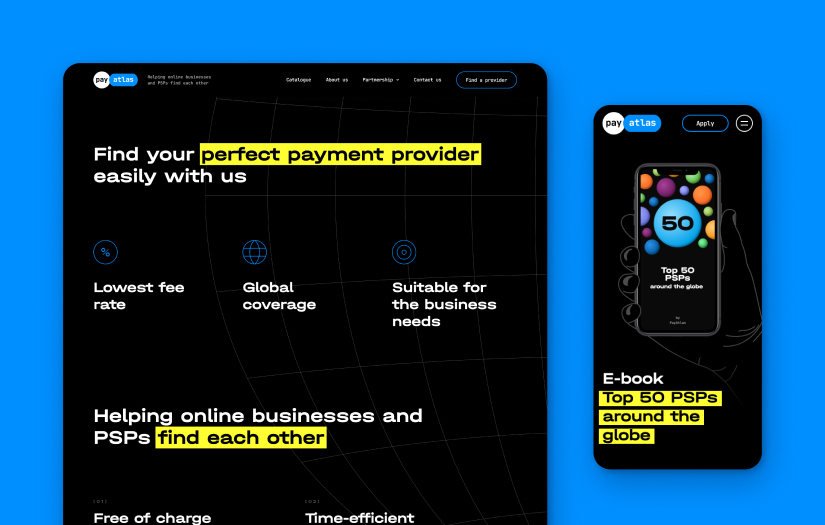 PayAtlas – Platform interface design, website development and logo creation screenshot 2