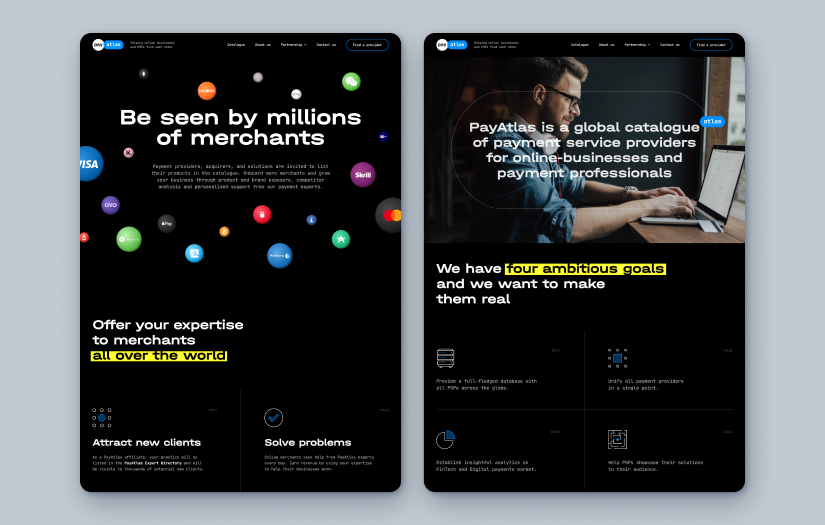 PayAtlas – Platform interface design, website development and logo creation screenshot 4
