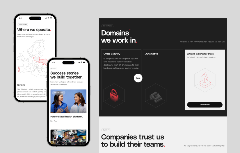 Adaptiq – UX/UI design and development of a corporate website screenshot 2