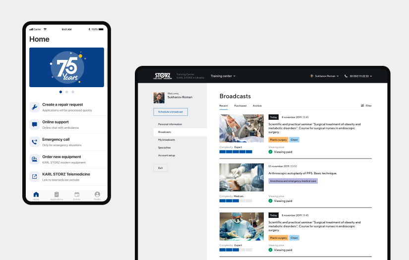KARL STORZ – EdTech platform, presentation website, mobile application screenshot 2