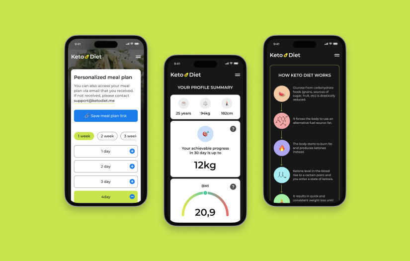 KETO diet – Design and development of Foodtech platform screenshot 2
