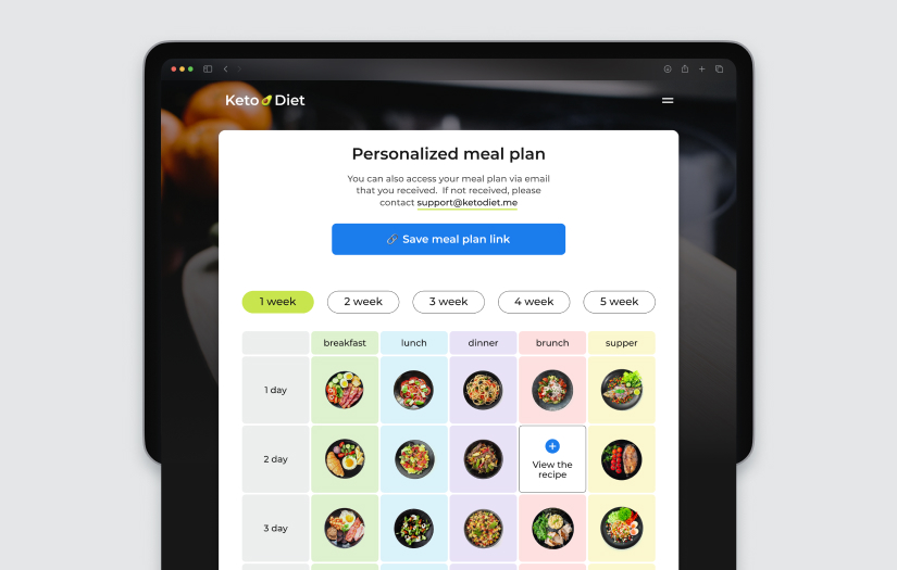 KETO diet – Design and development of Foodtech platform screenshot 3