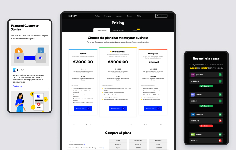Corefy – redesign, development of corporate website and brand identity screenshot 3