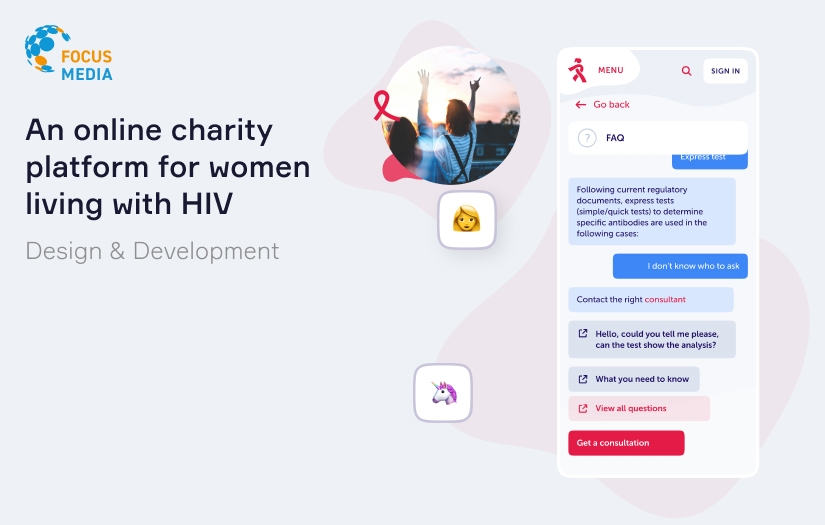 Charity online platform for women living with HIV screenshot 1