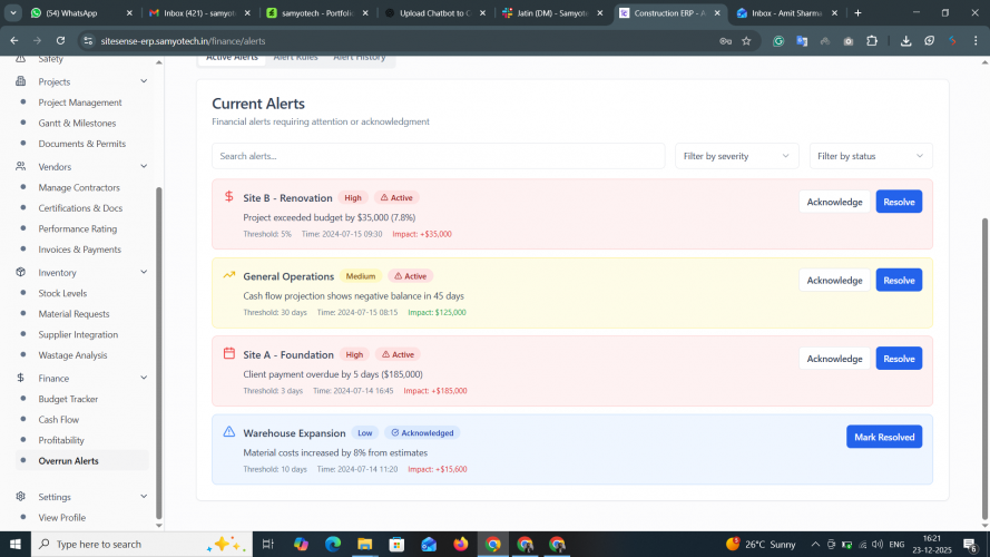 Construction ERP System screenshot 2
