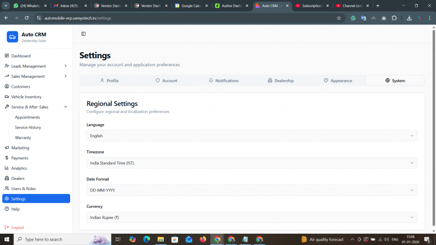 Automobile ERP System screenshot 3