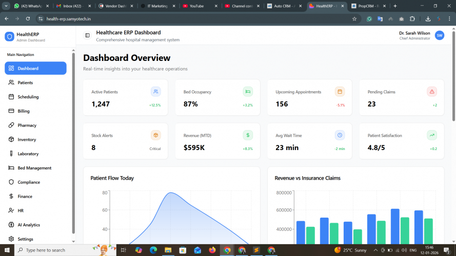 Health ERP System screenshot 1