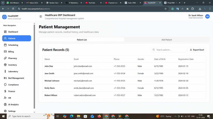 Health ERP System screenshot 2