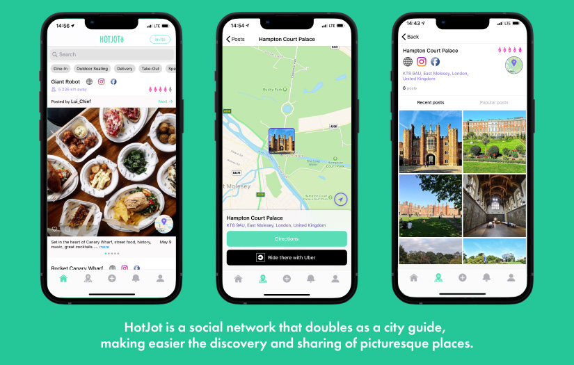 HotJot — a geolocation-based social network screenshot 1
