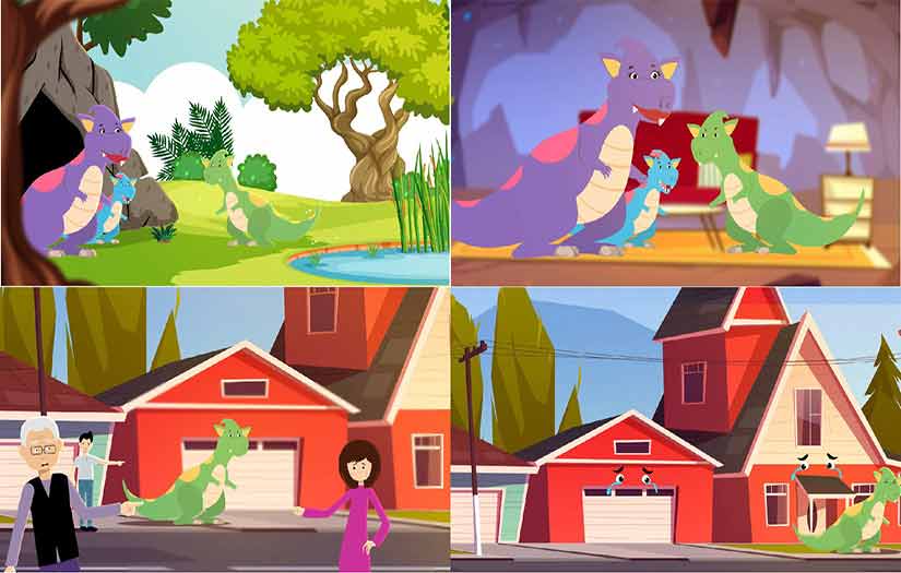 Dino Adventure 1- 2D Animation Anideos screenshot 1