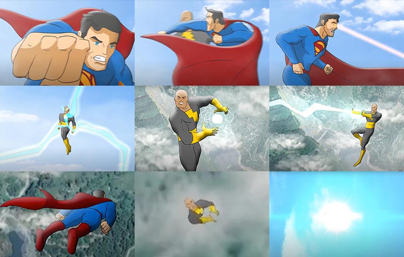 Superman Vs Black Adam | 24 FPS 2D Animation by Anideos screenshot 1