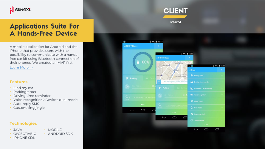 Applications Suite For A Hands-Free Device screenshot 1