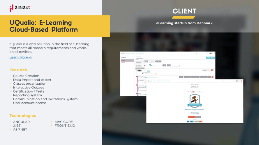 UQualio E-Learning Cloud-Based Platform screenshot 1