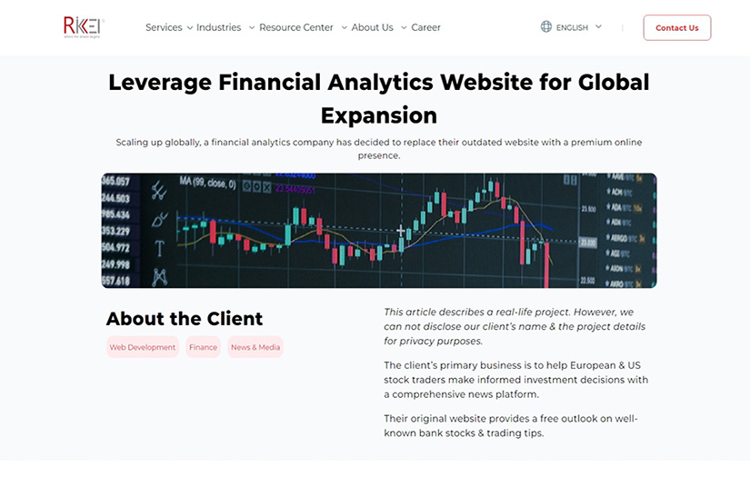 Use financial analysis website to expand globally screenshot 1