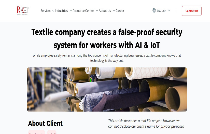 Textile company creates a false-proof security system for workers with AI & IoT screenshot 1