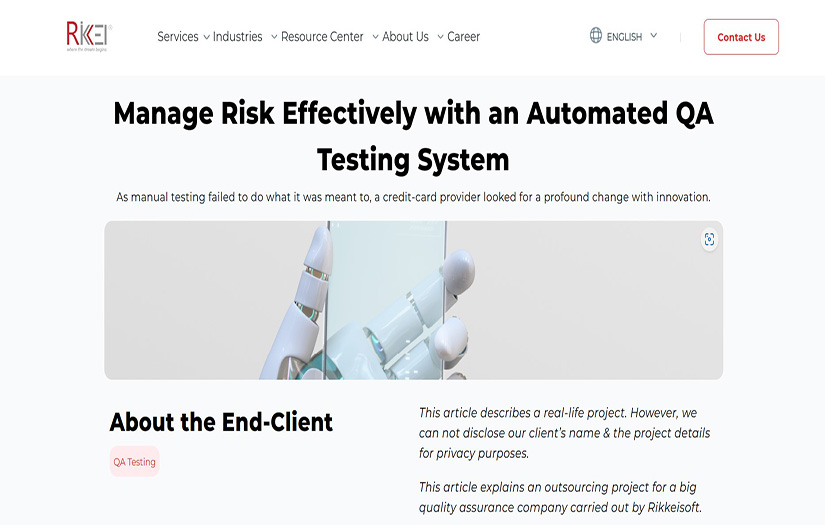 Manage Risk Effectively with an Automated QA Testing System screenshot 1