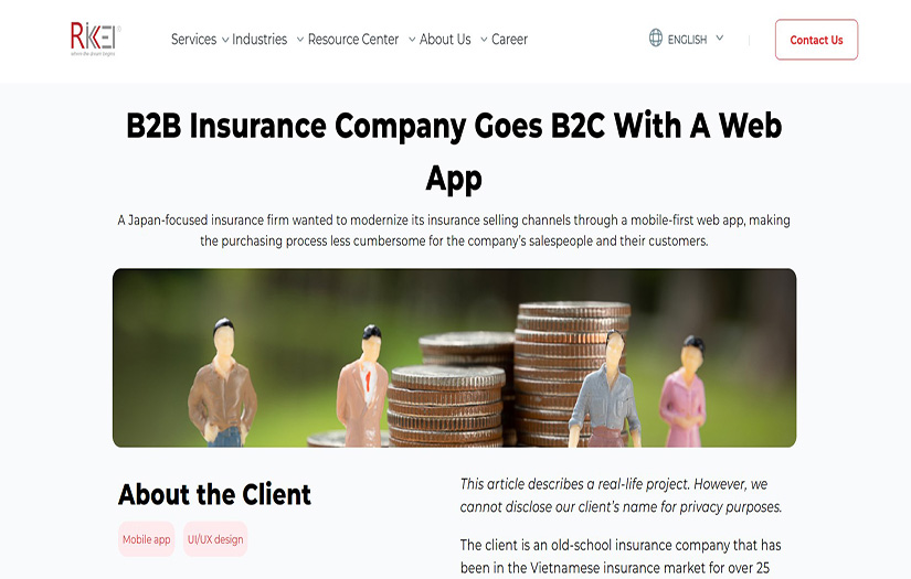 B2B Insurance Company Goes B2C With A Web App screenshot 1