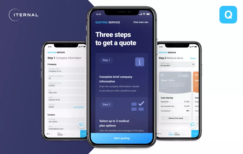Online self-insurance platform screenshot 1
