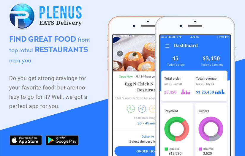 Plenus - Food Delivery App screenshot 1