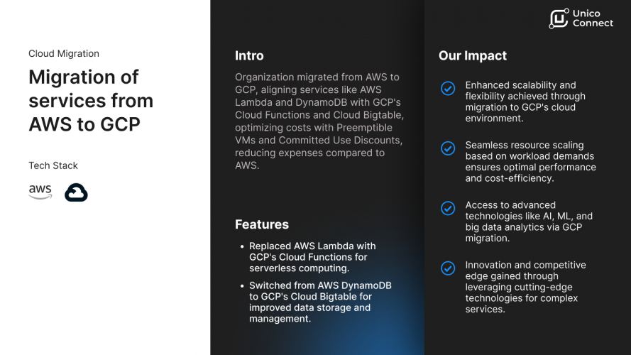 Cloud Migration | Migration of services from AWS to GCP screenshot 1