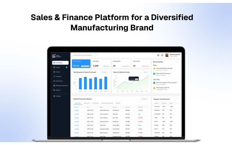 Sales and Finance Platform for Manufacturing screenshot 1