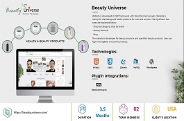 Beauty Universe Ecommerce website development. screenshot 1