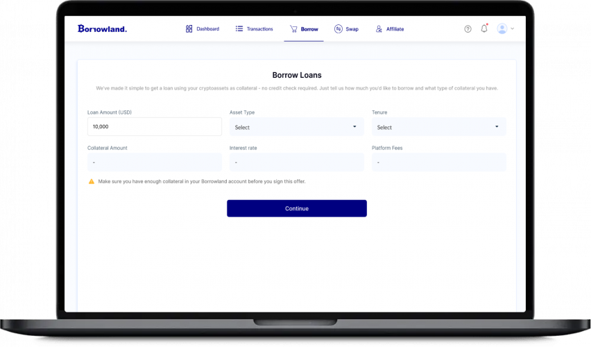 Borrowland- Crypto Borrowing & Lending Platform screenshot 1