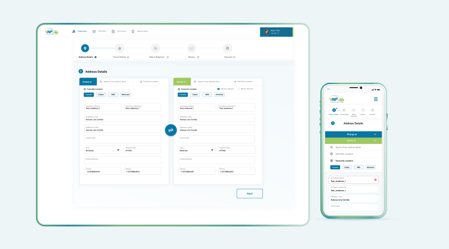 VNP Transport Portal screenshot 1