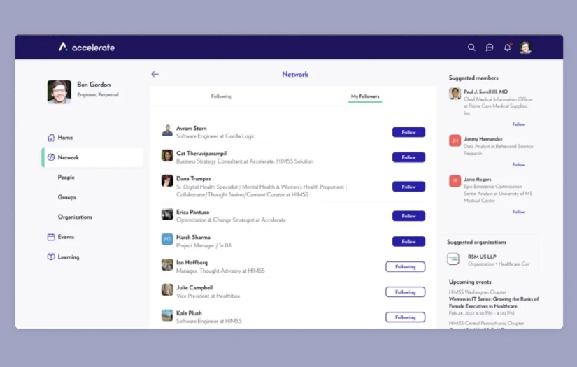 HIMSS Accelerate Digital Community Platform screenshot 2